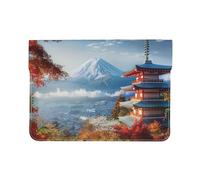 LRHCNZDCP Housse en cuir pour ordinateur portable 13" Motif orchidée et papillon Pour voyage, travail, affaires, Japon Mont Fuji Paysage, Taille unique