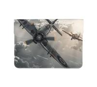 LRHCNZDCP Housse en cuir pour ordinateur portable 13" Motif rayures noires et blanches, Avion de la Seconde Guerre Mondiale, Taille unique