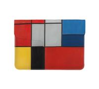 LRHCNZDCP Housse en cuir pour ordinateur portable 13 pouces avec motif chat astronaute mignon pour voyage, travail, affaires, Composition : rouge, jaune, bleu et noir, Taille unique