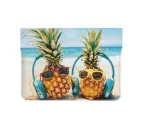 LRHCNZDCP Housse en cuir pour ordinateur portable de 13 pouces avec imprimé à bulles de bière pour voyage, travail, affaires, Beach Two Ananas Mer, Taille unique