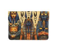 LRHCNZDCP Housse en cuir pour ordinateur portable de 13 pouces avec imprimé à rayures noires et blanches pour voyage, travail, affaires, Série Égypte Ancienne Tribe, Taille unique
