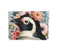 LRHCNZDCP Housse en cuir pour ordinateur portable de 13 pouces avec imprimé coq et poulet, pour voyage, travail, affaires, Pingouin portant des fleurs., Taille unique