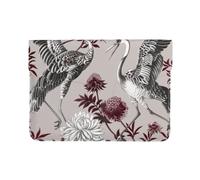 LRHCNZDCP Housse en cuir pour ordinateur portable de 13 pouces avec imprimé de chats, oiseaux et fleurs - Pour voyage, travail, affaires, Gravé botanique avec herbes florales, Taille unique