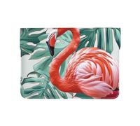 LRHCNZDCP Housse en cuir pour ordinateur portable de 13 pouces avec imprimé espace galaxie univers pour ordinateur portable, housse pour voyage, travail, affaires, Flamingo Bird Feuille verte, Taille