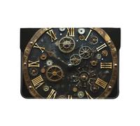 LRHCNZDCP Housse en cuir pour ordinateur portable de 13 pouces avec motif de sorcière magique, motif bohémien, pour voyage, travail, affaires, Horloge à engrenages Bronze Century, Taille unique