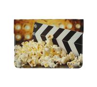 LRHCNZDCP Housse en cuir pour ordinateur portable de 13 pouces imprimée canne à pêche pour ordinateur portable pour voyage, travail, affaires, Clapboard de cinéma et popcorn, Taille unique