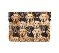 LRHCNZDCP Housse en cuir pour ordinateur portable de 13 pouces imprimée orchidées pour voyage, travail, affaires, Chiens labrador retriever, Taille unique
