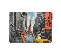 LRHCNZDCP Housse en cuir pour ordinateur portable de 13 pouces imprimée orchidées pour voyage, travail, affaires, Amour de New York, Taille unique