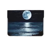 LRHCNZDCP Housse en cuir pour ordinateur portable de 13 pouces - Motif biscuits en pain d'épice - Pour voyage, travail, affaires, Pleine lune dans la nuit, Taille unique