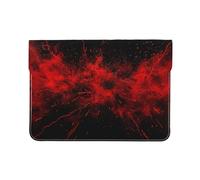 LRHCNZDCP Housse en cuir pour ordinateur portable de 13 pouces - Motif biscuits en pain d'épice - Pour voyage, travail, affaires, Explosion Burst Rouge Noir, Taille unique