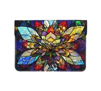 LRHCNZDCP Housse en cuir pour ordinateur portable de 13 pouces - Motif biscuits en pain d'épice - Pour voyage, travail, affaires, Vitrail fleur, Taille unique