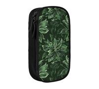 LRHCNZDCP Hunter Trousse à crayons avec motif floral vert imprimé pétales - Jolie trousse à crayons pour l'école et le bureau - Noir, Noir , Taille unique, Cartable