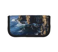 LRHCNZDCP Ireland Outdoors Trousse à crayons en toile avec fermeture éclair Motif comté de Clare les Cliffs, Noir , Taille unique, Cartable