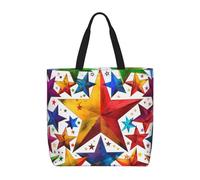 LRHCNZDCP Joli sac fourre-tout réutilisable avec imprimé chien labrador pour femme, sac à bandoulière imperméable, sac d'épicerie léger pour le shopping, les voyages et un usage quotidien, Étoile