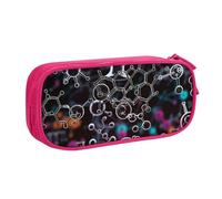 LRHCNZDCP Jolie trousse à crayons, illustration de chimie abstraite, impression 3D, trousse à crayons, trousse de maquillage pour voyage, école, bureau, noir, rose, Taille unique, Cartable
