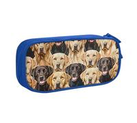 LRHCNZDCP Jolie trousse à crayons, labrador retriever, motif chiens labrador retriever, trousse à crayons, trousse de maquillage pour voyage, école, bureau, noir, bleu, Taille unique, Cartable