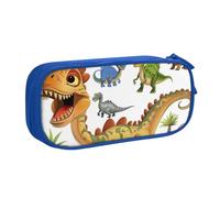 LRHCNZDCP Jolie trousse à crayons, motif dinosaure de dessin animé, trousse à crayons, trousse de maquillage pour voyage, école, bureau, noir, bleu, Taille unique, Cartable