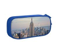 LRHCNZDCP Jolie trousse à crayons, motif Empire State Building, trousse à crayons, trousse de maquillage pour voyage, école, bureau, noir, bleu, Taille unique, Cartable