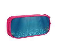 LRHCNZDCP Jolie trousse à crayons, motif paysage sous-marin tranquille imprimé, trousse à crayons, trousse de maquillage pour voyage, école, bureau, noir, rose, Taille unique, Cartable