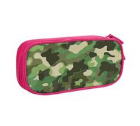 LRHCNZDCP Jolie trousse à crayons, trousse à crayons avec imprimé camouflage vert, trousse à crayons, trousse de maquillage pour voyage, école, bureau, noir, rose, Taille unique, Cartable
