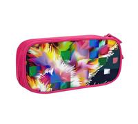 LRHCNZDCP Jolie trousse à crayons, trousse à crayons colorée imprimée patte de chien pour voyage, école, bureau, noir, rose, Taille unique, Cartable