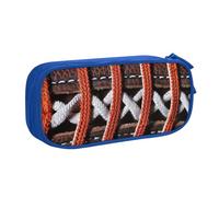 LRHCNZDCP Jolie trousse à crayons, trousse à crayons imprimée avec lacets de football américain, trousse à crayons, trousse de maquillage pour voyage, école, bureau, noir, bleu, Taille unique