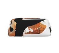LRHCNZDCP Karate-highkick-icon Trousse à crayons en cuir avec fermeture éclair dorée pour adolescents filles garçons hommes femmes, doré, One Size, Cartable