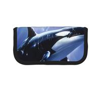 LRHCNZDCP Killer Whale Trousse à crayons en toile avec fermeture éclair, Noir , Taille unique, Cartable