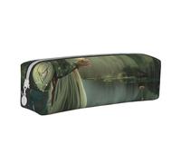LRHCNZDCP Lake Fairy Trousse à crayons en cuir avec fermeture éclair pour l'école et le bureau, blanc, Taille unique, Cartable