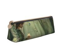 LRHCNZDCP Lake Fairy Trousse à crayons en cuir avec fermeture éclair triangulaire pour l'école et le bureau, blanc, Taille unique, Cartable
