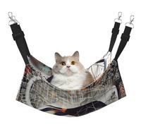 LRHCNZDCP Lit hamac pour chat avec motif géométrique mathématique g alculus, lit doux à suspendre double couche pour petit animal de compagnie, taille L