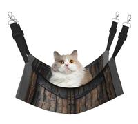 LRHCNZDCP Lit hamac pour chat avec porte en bois rustique, lit doux à double couche à suspendre pour petit animal de compagnie, taille L