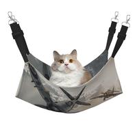 LRHCNZDCP Lit hamac pour chat imprimé avion de la Seconde Guerre mondiale, lit doux double couche suspendu pour petit animal de compagnie, taille M
