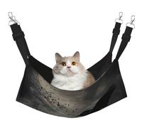 LRHCNZDCP Lit hamac pour chat imprimé corbeau de nuit, lit doux double couche à suspendre pour petit animal de compagnie, taille M