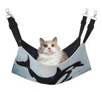 LRHCNZDCP Lit hamac pour chat imprimé dauphin doux double couche suspendu pour petit animal de compagnie, taille L