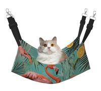 LRHCNZDCP Lit hamac pour chat imprimé flamant rose, lit doux à double couche à suspendre pour petit animal de compagnie, taille M