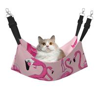 LRHCNZDCP Lit hamac pour chat imprimé flamant rose, lit doux à double couche à suspendre pour petit animal de compagnie, taille L