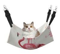 LRHCNZDCP Lit hamac pour chat imprimé flamant rose, lit doux à double couche à suspendre pour petit animal de compagnie, taille L