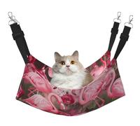 LRHCNZDCP Lit hamac pour chat imprimé flamants roses, lit doux double couche suspendu pour petit animal de compagnie, L