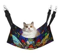 LRHCNZDCP Lit hamac pour chat imprimé fleurs vitrail lit doux double couche suspendu pour petit animal de compagnie, L
