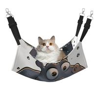 LRHCNZDCP Lit hamac pour chat imprimé hippopotame de dessin animé, lit doux double couche à suspendre pour petit animal de compagnie, taille M