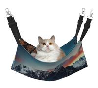 LRHCNZDCP Lit hamac pour chat imprimé îles Norvège, lit doux double couche suspendu pour petit animal de compagnie, taille M