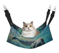 LRHCNZDCP Lit hamac pour chat imprimé lamantins de l'Ouest Indien, lit doux double couche suspendu pour petit animal de compagnie, taille L