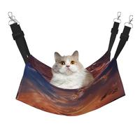 LRHCNZDCP Lit hamac pour chat imprimé lever du soleil sur la plage, lit doux double couche à suspendre pour petit animal de compagnie, taille L