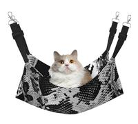LRHCNZDCP Lit hamac pour chat imprimé peau de serpent noir et blanc, lit doux double couche à suspendre pour petit animal de compagnie, L