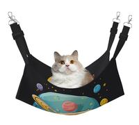 LRHCNZDCP Lit hamac pour chat imprimé planètes mignonnes de dessins animés, lit doux double couche suspendu pour petit animal de compagnie, L