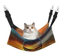 LRHCNZDCP Lit hamac pour chat imprimé verre à vin coucher de soleil lit doux double couche suspendu pour petit animal de compagnie, L