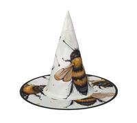 LRHCNZDCP Lot de 2 chapeaux de sorcière d'Halloween imprimés abeilles amusantes pour femmes et hommes, fêtes festives, cosplay, accessoires d'Halloween