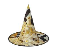 LRHCNZDCP Lot de 2 chapeaux de sorcière d'Halloween imprimés de films de cinéma et pop-corn pour femmes et hommes, fêtes festives, cosplay, accessoires d'Halloween