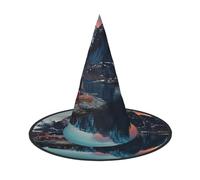 LRHCNZDCP Lot de 2 chapeaux de sorcière d'Halloween imprimés des îles Norvège pour femmes et hommes, fêtes festives, cosplay, accessoires d'Halloween